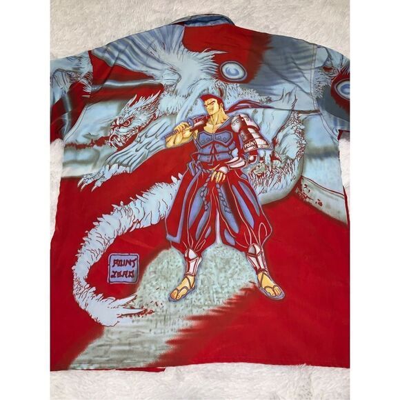 Vintage Dutch Boy Point Zero Anime Hero Dragon Design Button Shirt Adult Xl - Picture 12 of 15